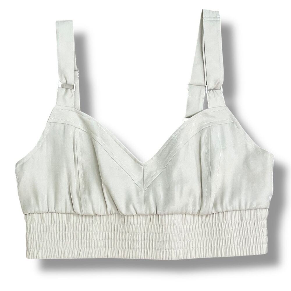 GUESS sleeveless Emma cropped satin bralette halter top NEW - Picture 7 of 13